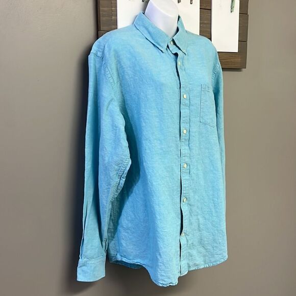 Banana Republic Heather Light Blue Long Sleeve Button Down Dress Shirt- Size XL - Picture 3 of 16